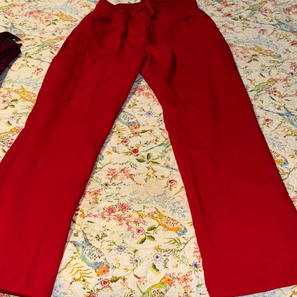 Scrubstar Vibrant Red elastic draw string scrub pants